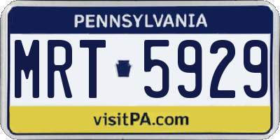 PA license plate MRT5929