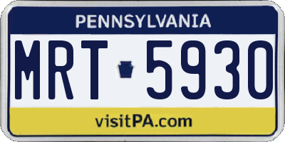 PA license plate MRT5930