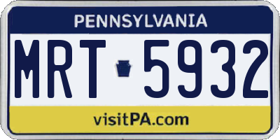 PA license plate MRT5932
