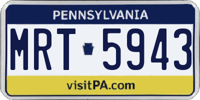 PA license plate MRT5943