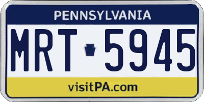 PA license plate MRT5945