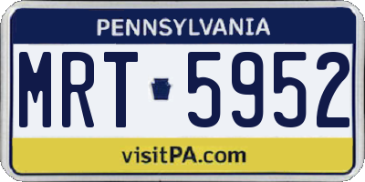 PA license plate MRT5952
