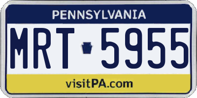 PA license plate MRT5955