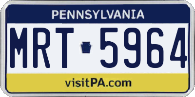 PA license plate MRT5964