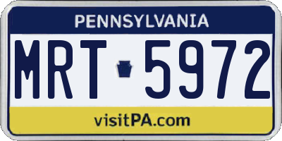 PA license plate MRT5972