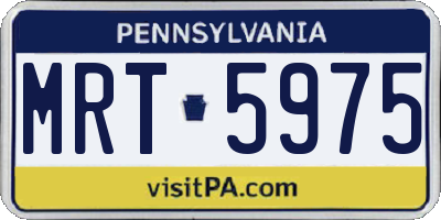 PA license plate MRT5975