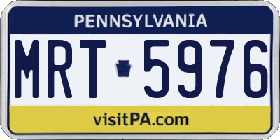 PA license plate MRT5976