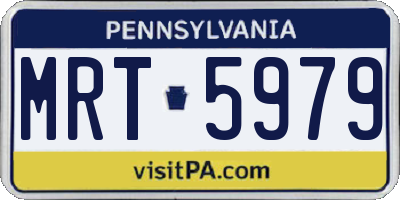PA license plate MRT5979