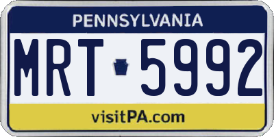 PA license plate MRT5992