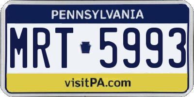 PA license plate MRT5993