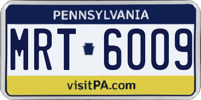 PA license plate MRT6009