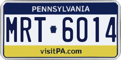 PA license plate MRT6014