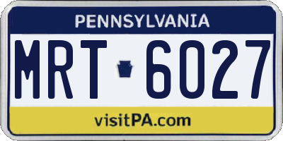 PA license plate MRT6027