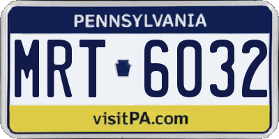 PA license plate MRT6032