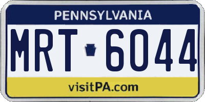 PA license plate MRT6044