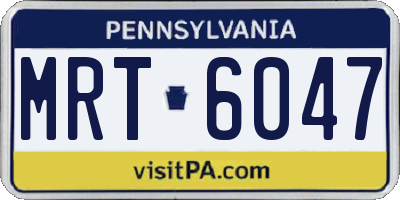PA license plate MRT6047