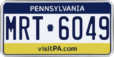 PA license plate MRT6049