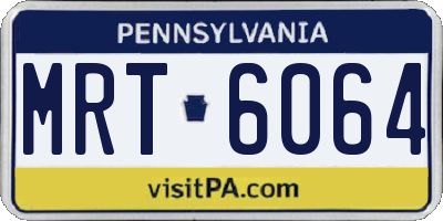 PA license plate MRT6064