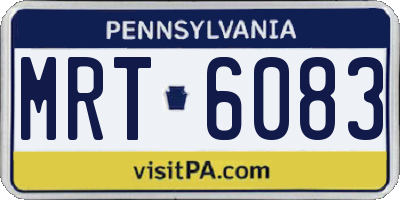 PA license plate MRT6083
