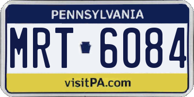 PA license plate MRT6084