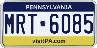 PA license plate MRT6085