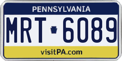 PA license plate MRT6089