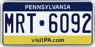 PA license plate MRT6092