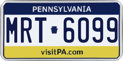 PA license plate MRT6099