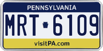 PA license plate MRT6109