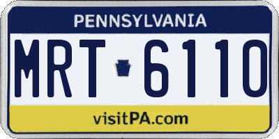 PA license plate MRT6110