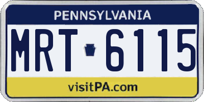 PA license plate MRT6115