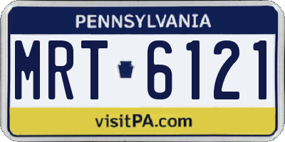 PA license plate MRT6121