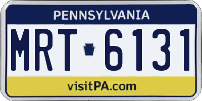 PA license plate MRT6131