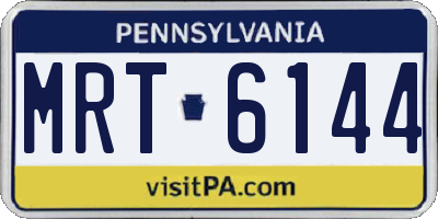 PA license plate MRT6144