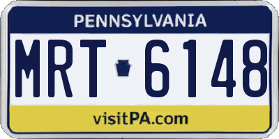 PA license plate MRT6148