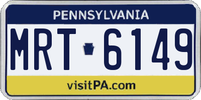 PA license plate MRT6149