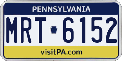PA license plate MRT6152