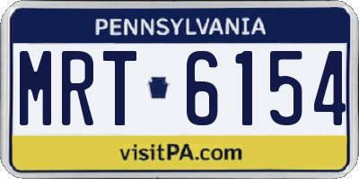 PA license plate MRT6154
