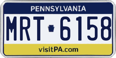 PA license plate MRT6158