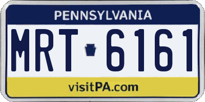 PA license plate MRT6161