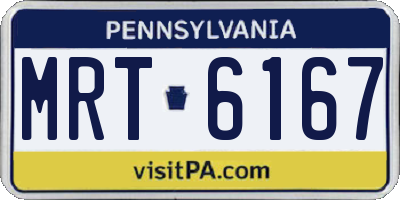 PA license plate MRT6167