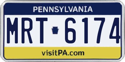 PA license plate MRT6174