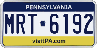 PA license plate MRT6192