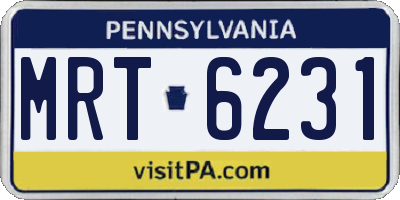 PA license plate MRT6231