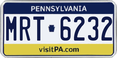 PA license plate MRT6232