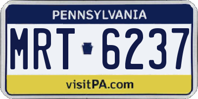 PA license plate MRT6237