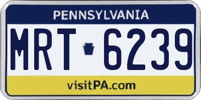PA license plate MRT6239