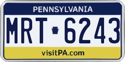 PA license plate MRT6243