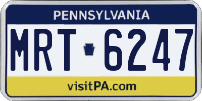 PA license plate MRT6247