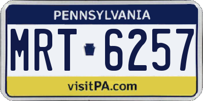 PA license plate MRT6257